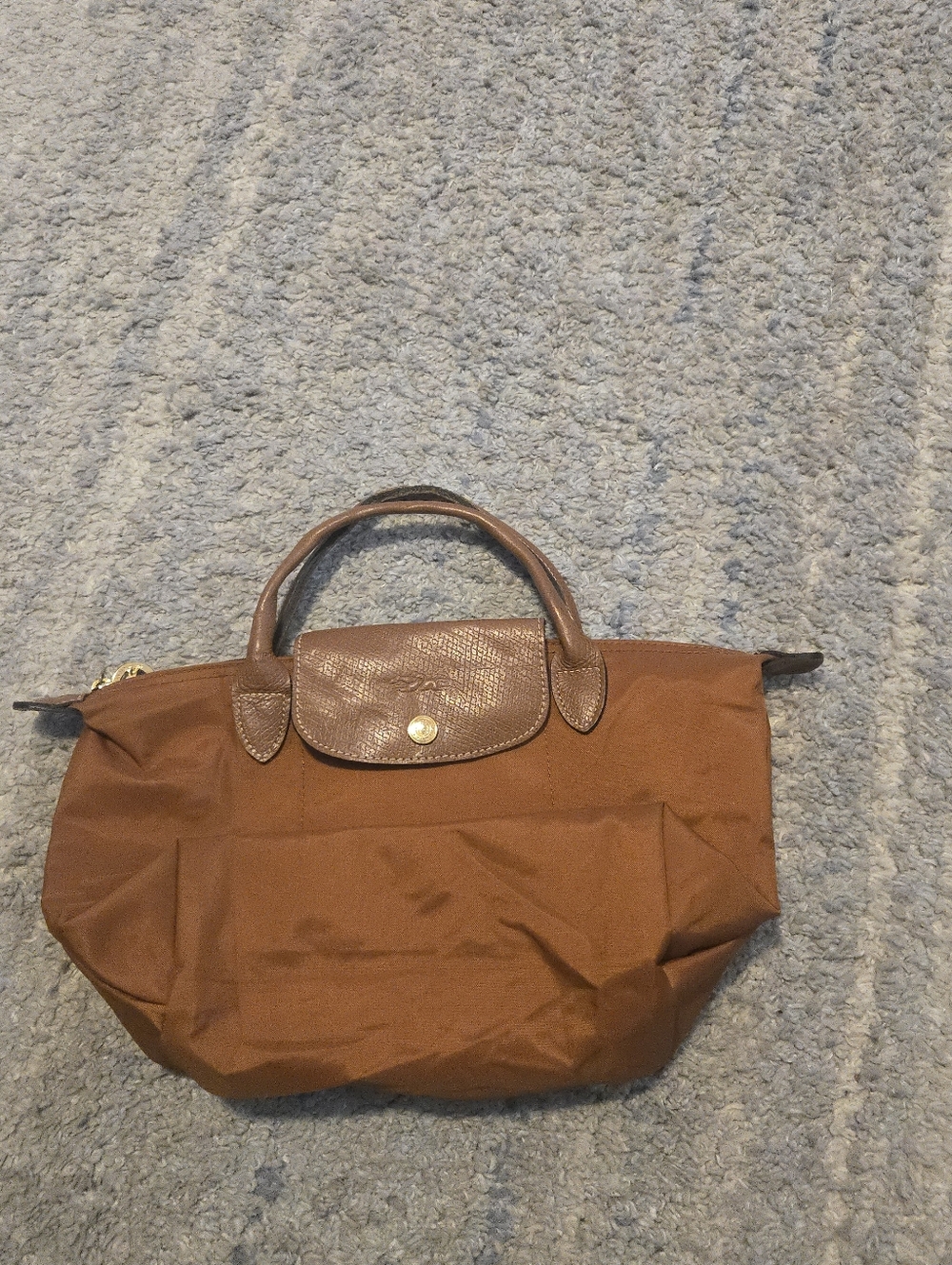 Longchamp Le Pliage Original Handbag Small S Brown Cognac Made in France 1621